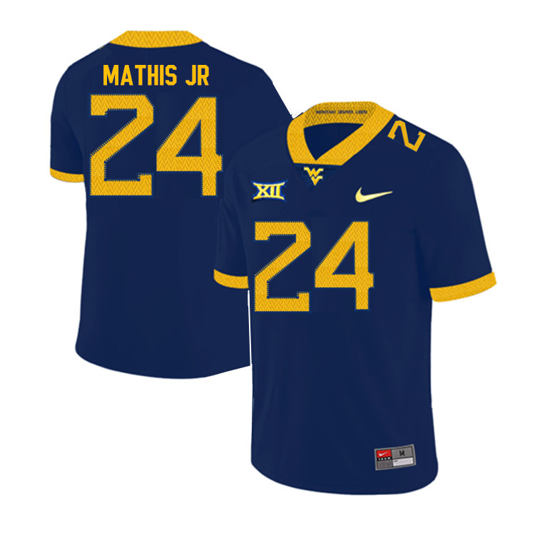 NCAA Men's Tony Mathis Jr. West Virginia Mountaineers Navy #24 Nike Stitched Football College Authentic Jersey ZY23Y75HJ